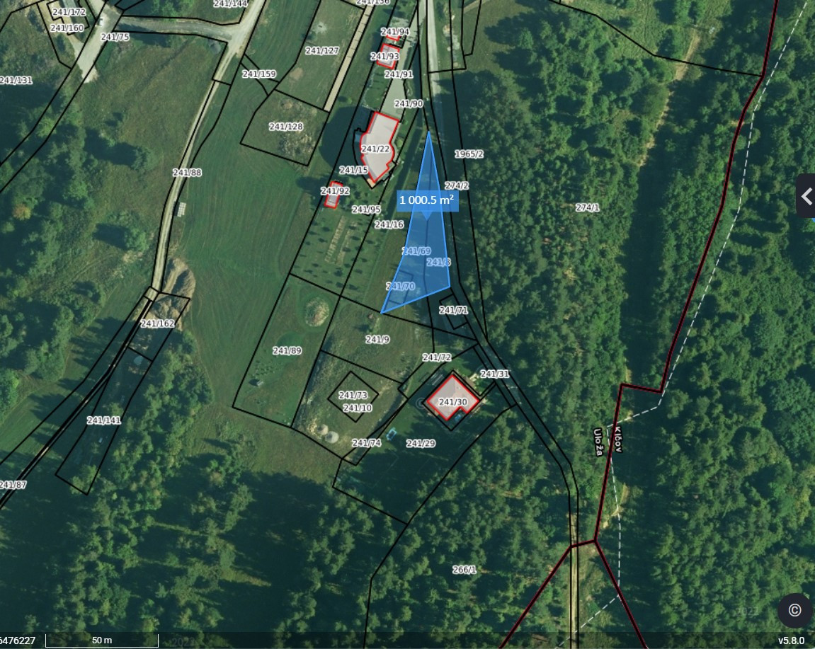 Pozemok NA PREDAJ v obci Uloža (okres Levoča) 1000m2