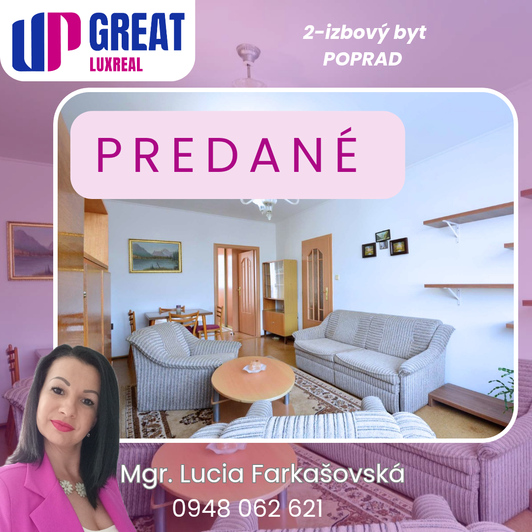 -PREDANÉ - 2- izbový byt na PREDAJ v meste Poprad
