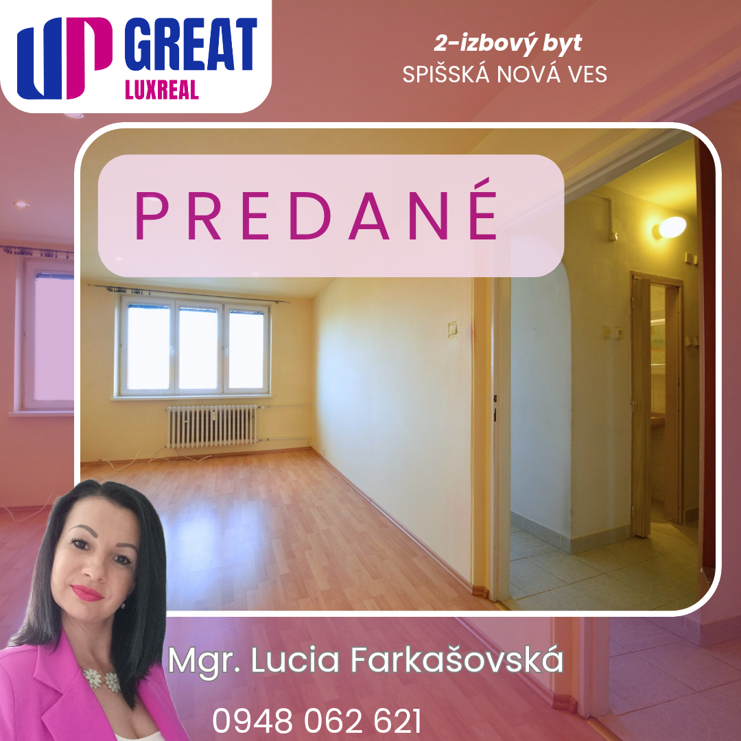 -PREDANÉ- 2-izbový byt na PREDAJ Spišská Nová Ves