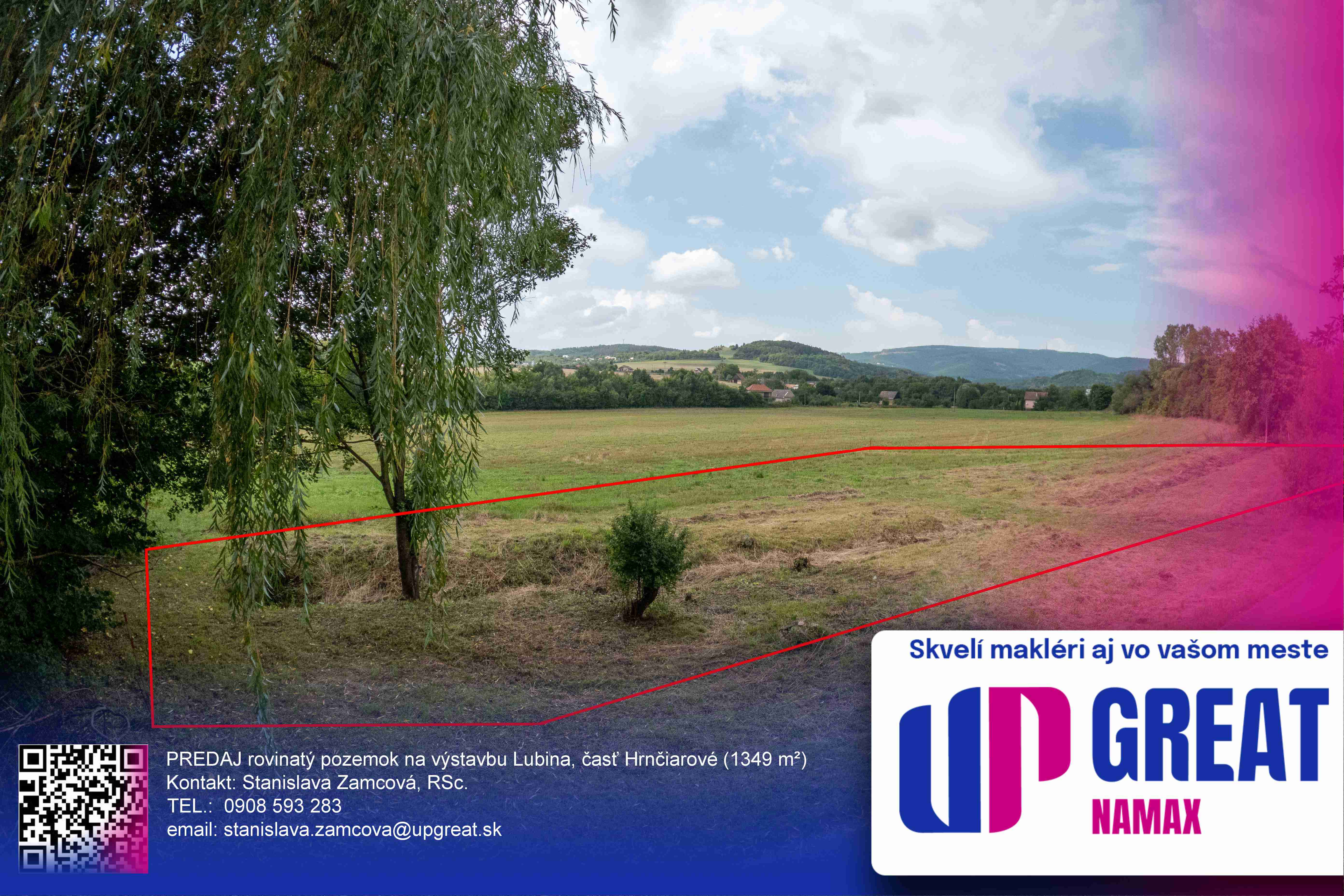 PREDAJ rovinatý pozemok na výstavbu Lubina, časť Hrnčiarové