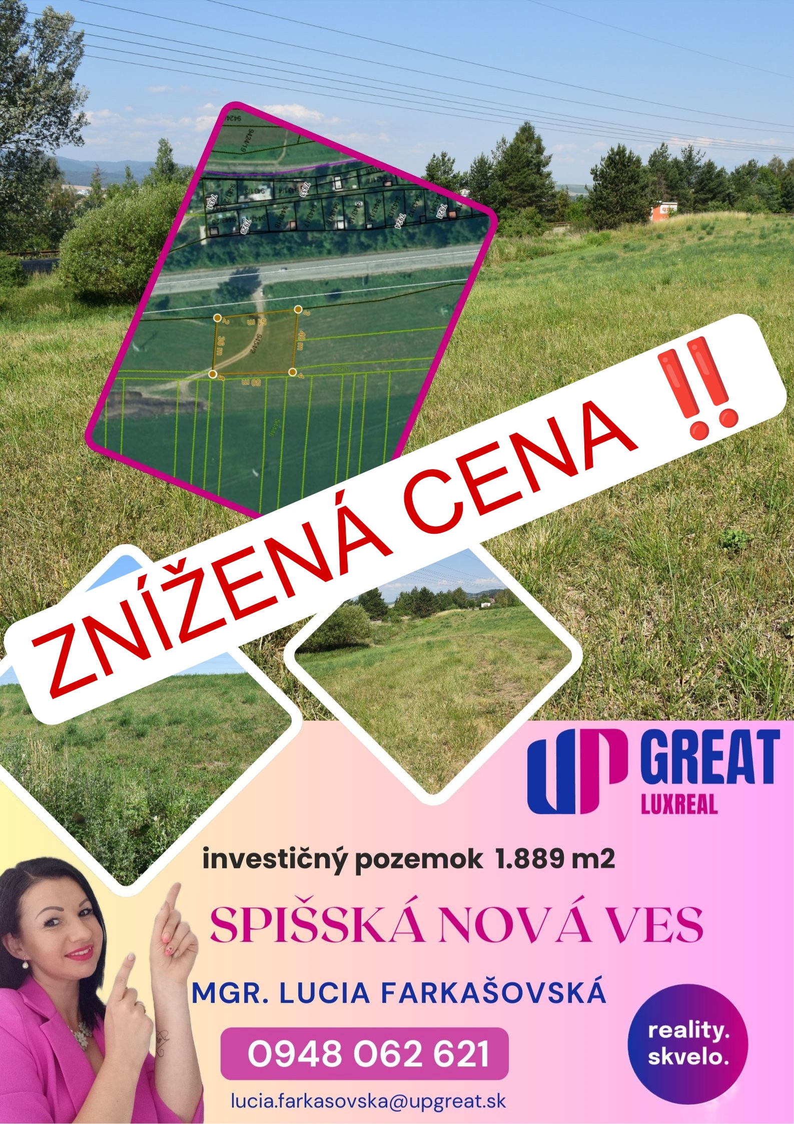 POZEMOK (1.889 m2) NA PREDAJ v meste Spišská Nová Ves