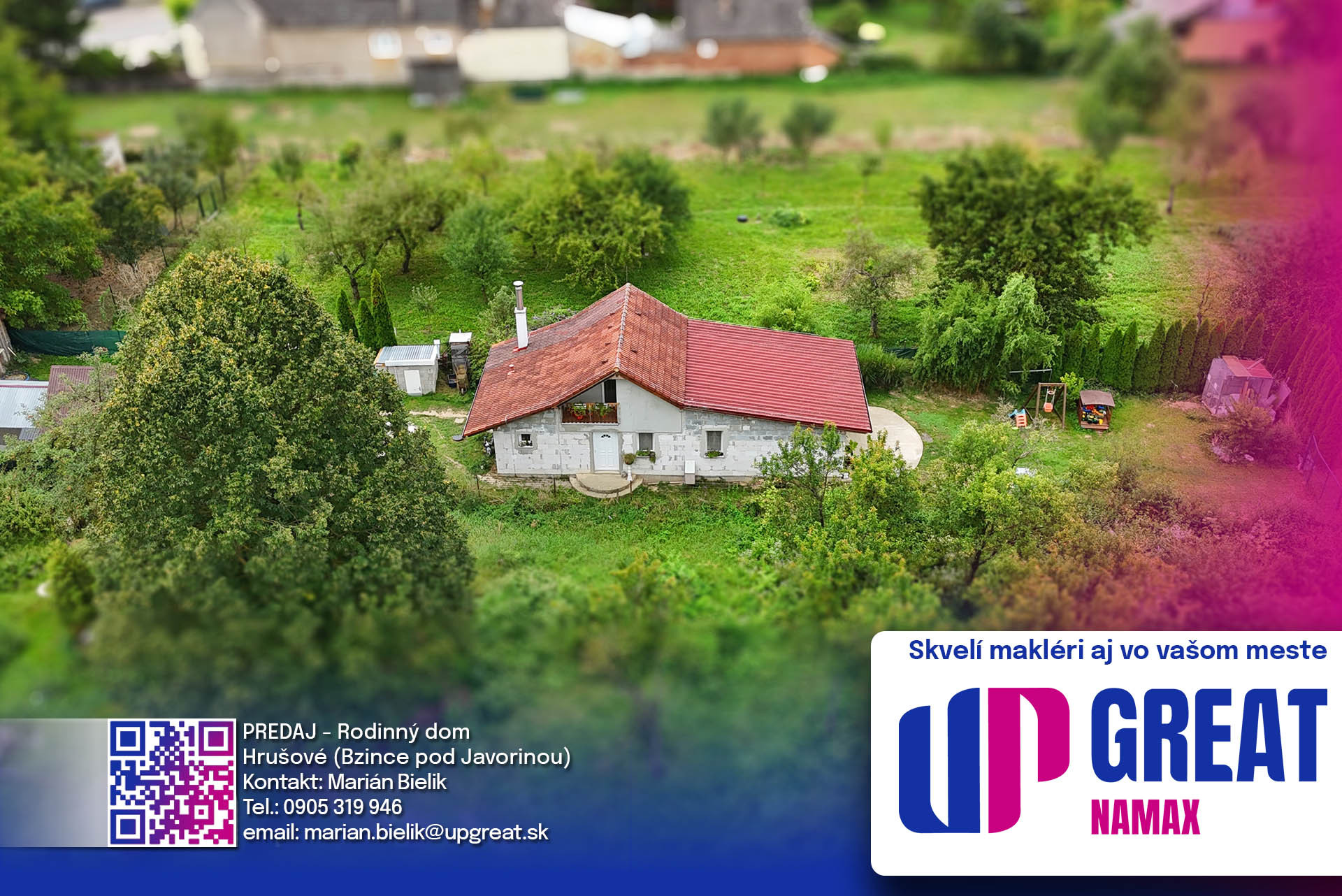 🏡 PREDAJ rodinného domu s veľkým pozemkom – Hrušové