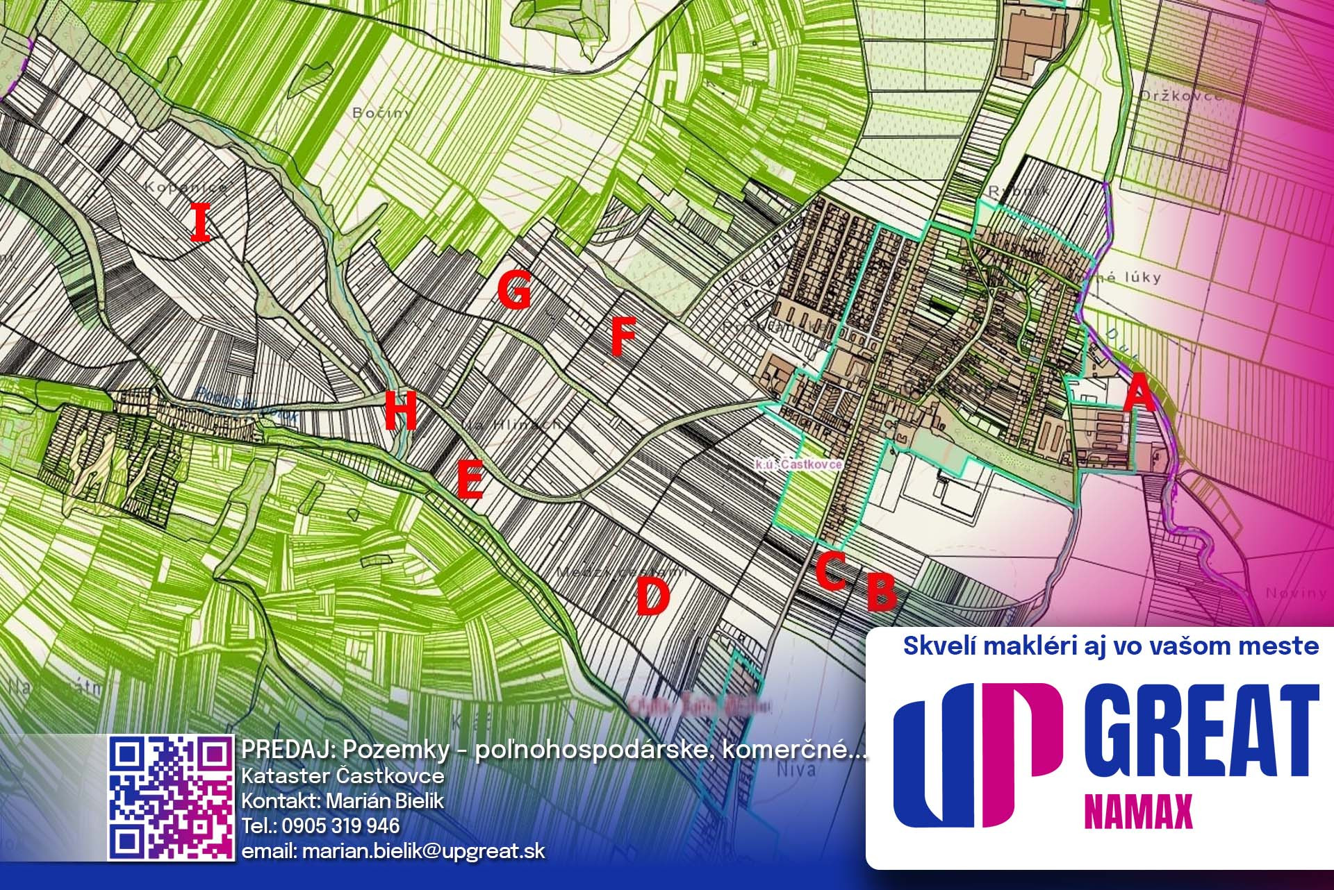 NA PREDAJ - pozemky v katastri Častkovce