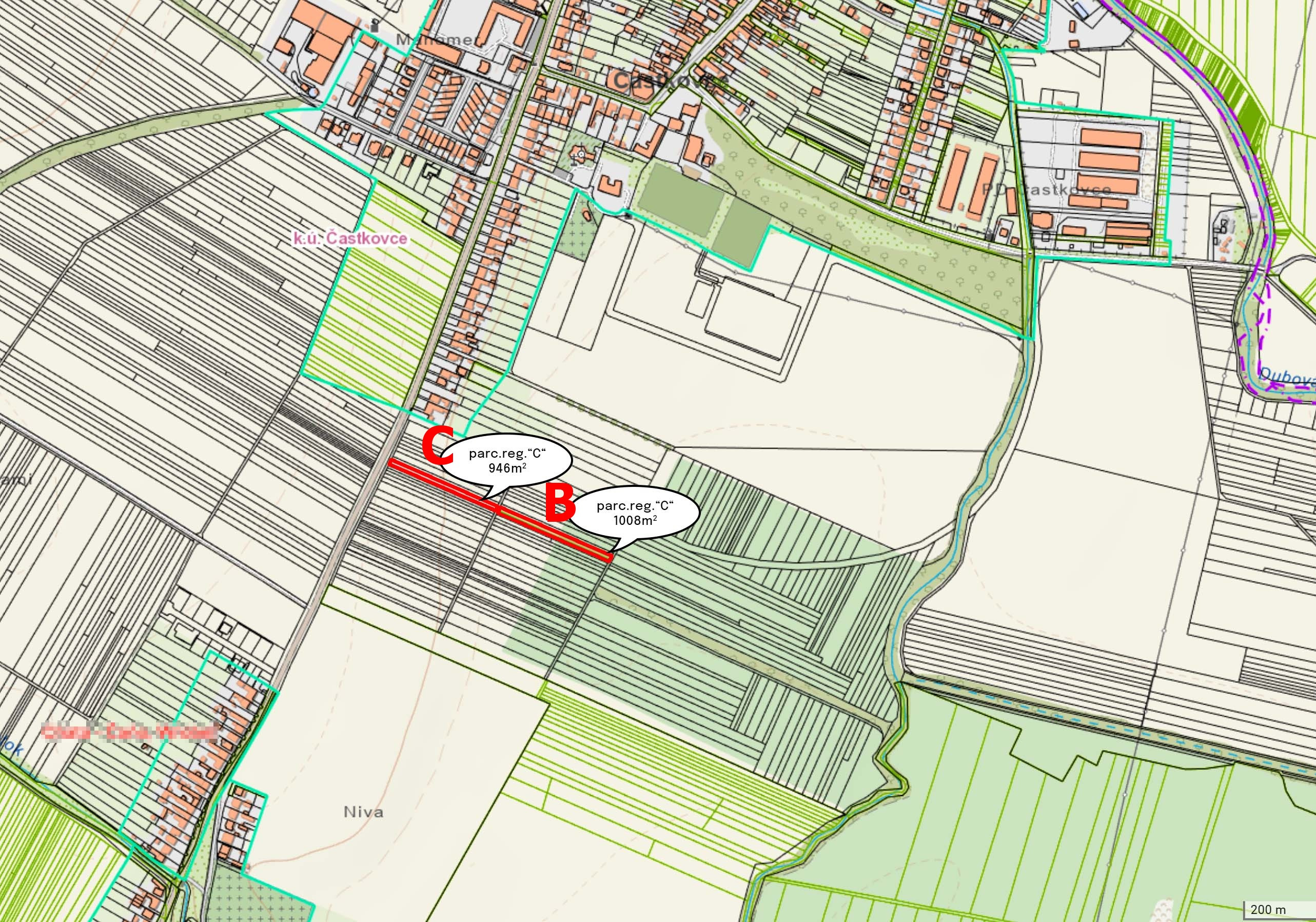 NA PREDAJ - pozemky v katastri Častkovce