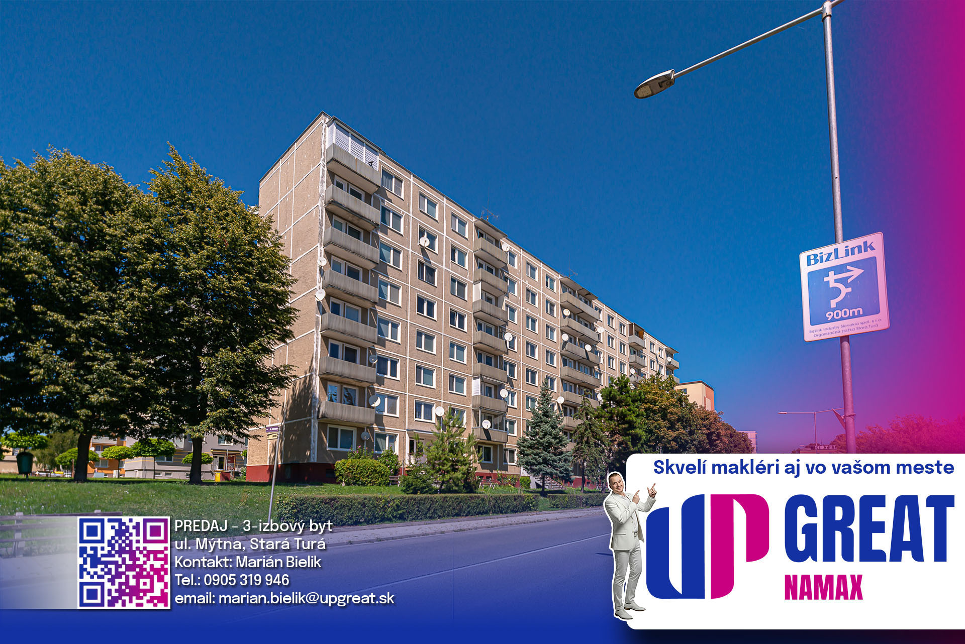 PREDANÉ 12/25 - 3-izbový byt s dvoma balkónmi v Starej Turej