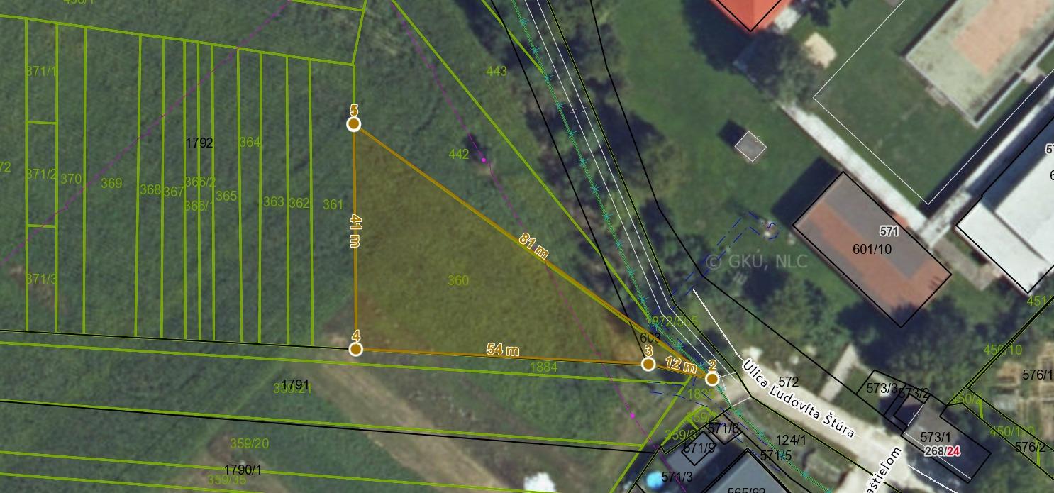 Stavebný pozemok na predaj – Ladce, ul. Ľ. Štúra