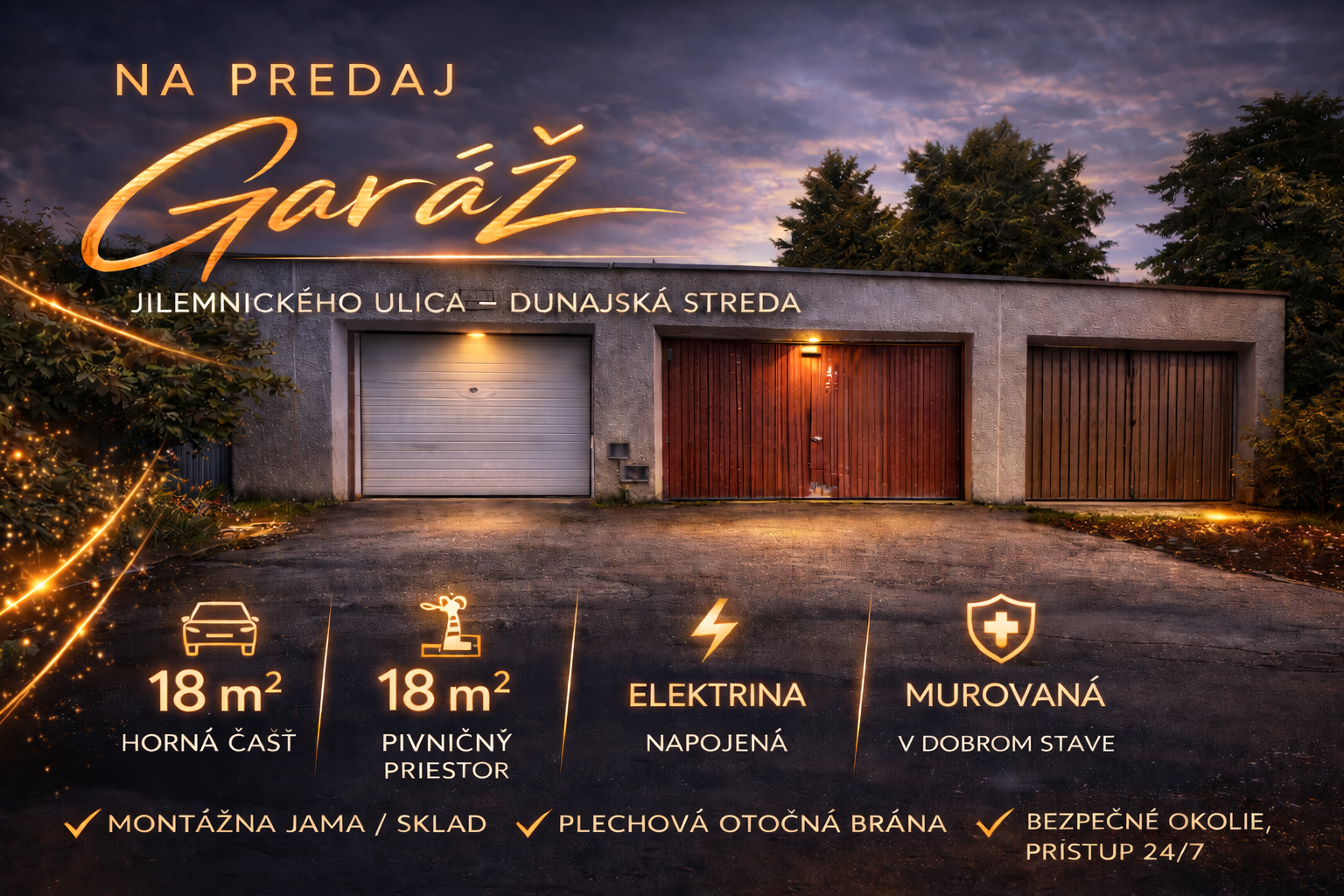 Dvojpodlažná Garáž 36m2 na Jilemnického, Dunajská Streda