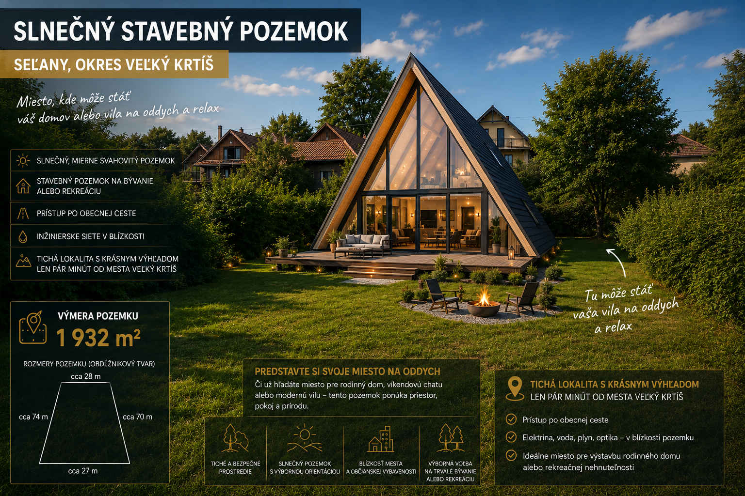 Predám slnečný pozemok obec Seľany