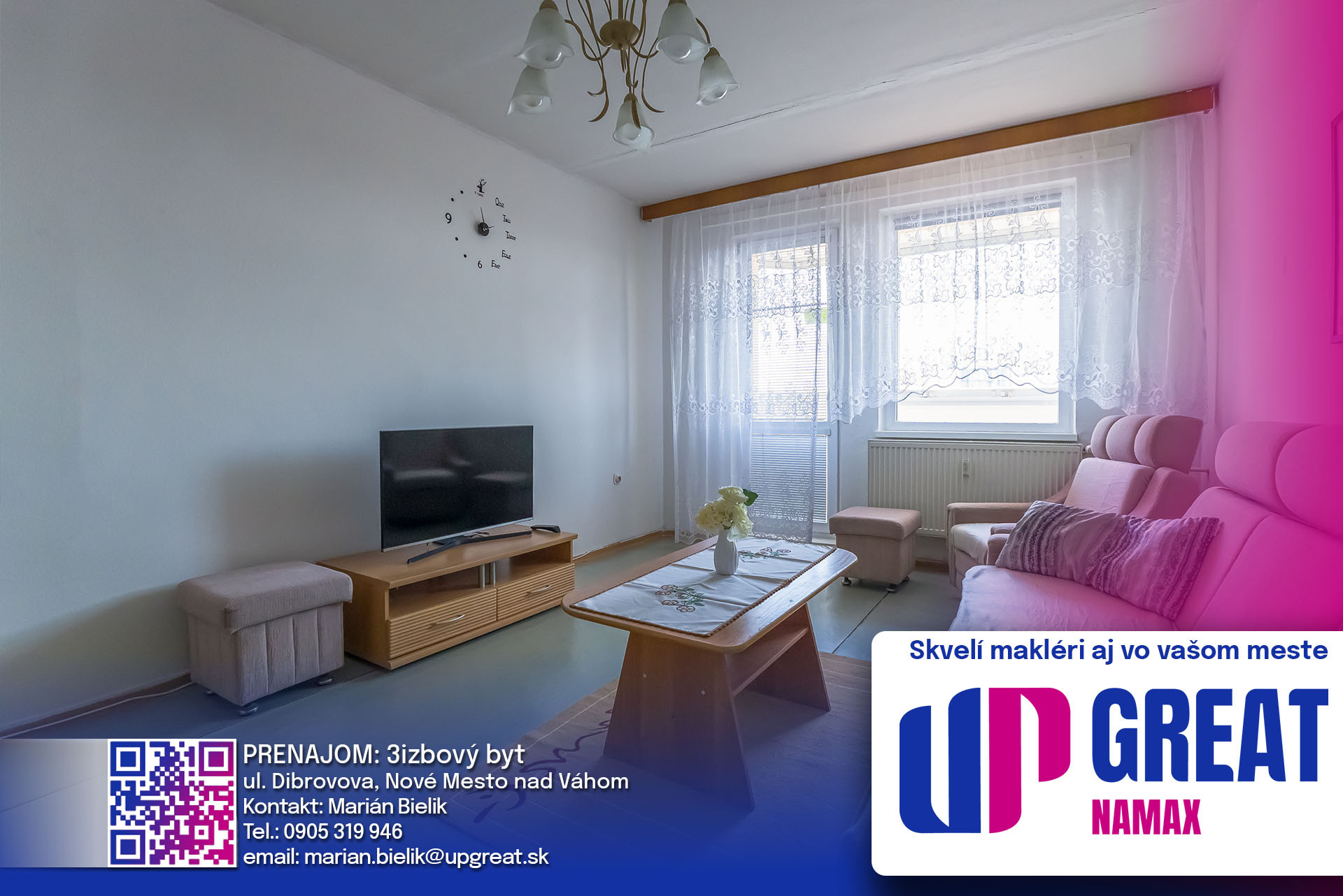 NA PRENÁJOM- 3 izb byt (66m2) - Nové Mesto nad Váhom