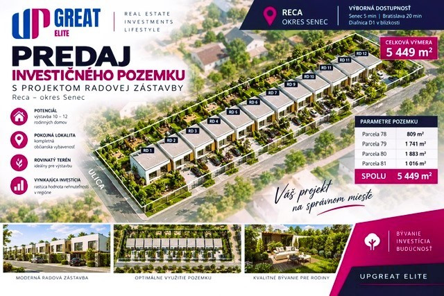 Na predaj rozľahlý stavebný pozemok v Reci.