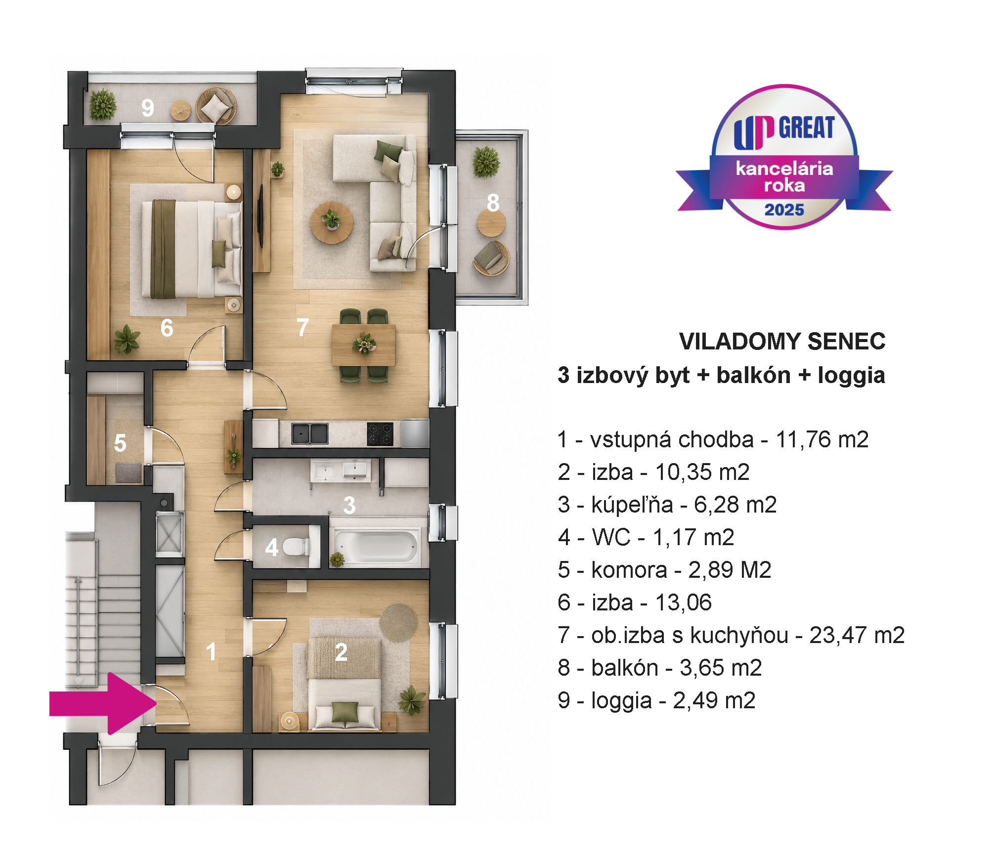 🏡 VILADOMY SENEC | NA PREDAJ 3-IZBOVÝ BYT S BALKÓNOM