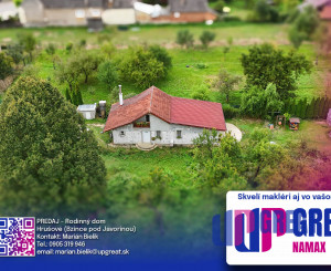 🏡 PREDAJ rodinného domu s veľkým pozemkom – Hrušové
