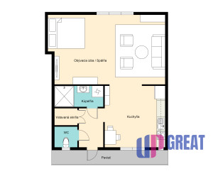 Na predaj priestranný 1-izbový byt po kompletnej rekonštrukcii na Vajnorskej ulici, Bratislava - Nové Mesto