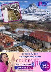 STUDENEC- 2 rodinné domy s veľkým pozemkom