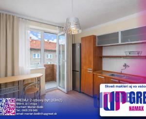 PREDAJ 2-IZBOVÝ BYT S BALKÓNOM V TEHLOVOM DOME – ul. 1. MÁJA