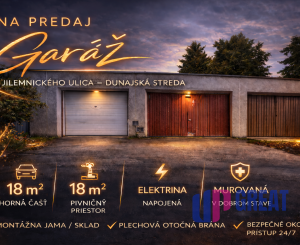 Dvojpodlažná Garáž 36m2 na Jilemnického, Dunajská Streda