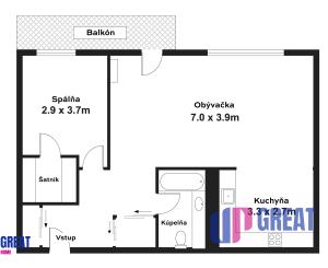 PREDAJ 2 izb. bytu Podunajská, Bratislava, balkón, parking
