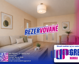REZERVOVANÉ - 3 izbový byt - Stará Turá