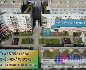 3-izbový byt s 30 m² terasou v bezpečnom uzavretom areáli