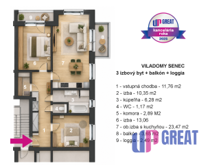 🏡 VILADOMY SENEC | NA PREDAJ 3-IZBOVÝ BYT S BALKÓNOM