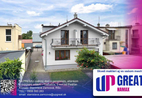 PREDAJ rodinného domu s penziónom,Trebatice, 5min od Piešťan