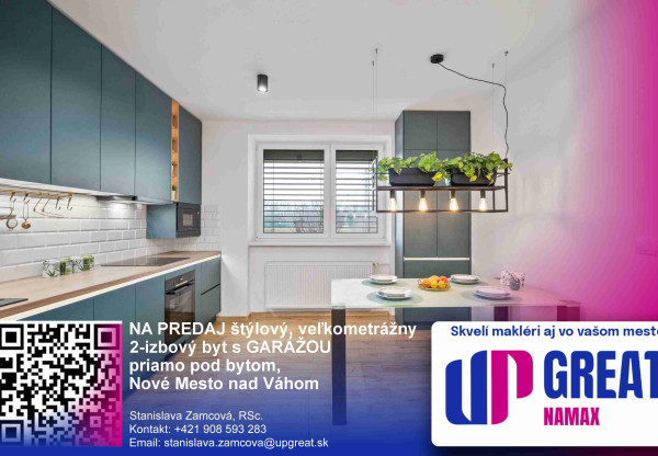🏡 NA PREDAJ veľkometrážny 2izb.byt a garáž, Nové Mesto nad Váhom