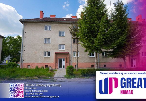 PREDAJ - 3 izbový tehlový byt, Stará Turá !LEPŠIA CENA!