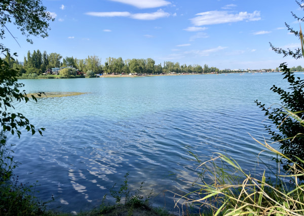 Krásna tichá záhrada s chatkou pri jazere Zlaté piesky