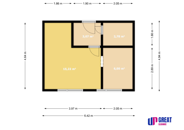Na predaj útulný, kompletne prerobený 1 izbový zariadený  byt v tichej časti Šamorína.