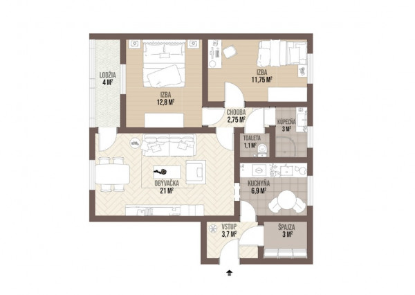 Na predaj 3 izbový byt, Dunajská ulica, Šamorín