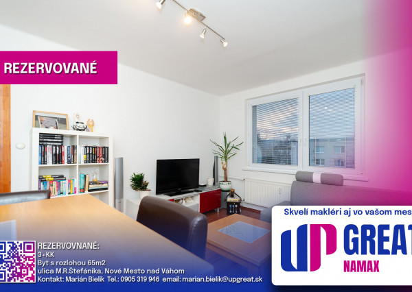 REZERVOVANÉ - 3 izbový byt, M.R.Štefánika - NMnV