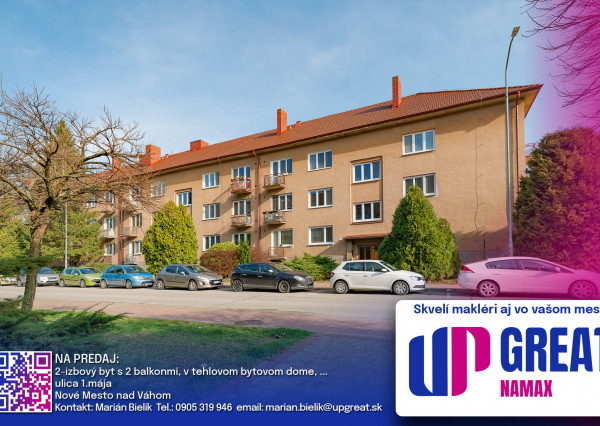 PREDANÉ 04/2025 - 2 izbový byt - ul.1.mája - NMnV