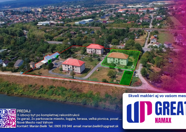 PREDAJ - 3 izbový byt, 2 garáže, 2 park.miesta, záhrada