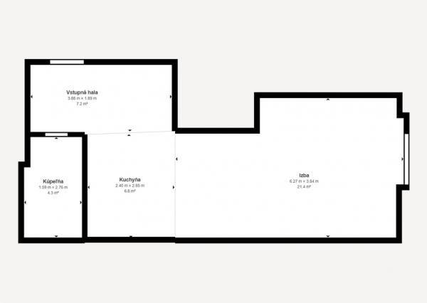 Na predaj veľkometrážny 1,5 izbový byt s balkónom v Šamoríne