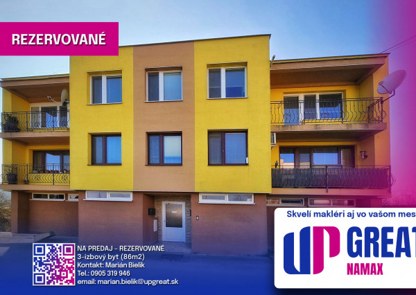 REZERVOVANÉ- 3 izbový byt, ul. Čachtická - NMnV
