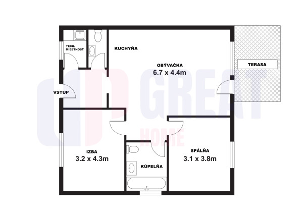 PREDANÉ - 3 izb. rodinný dom, Macov, novostavba