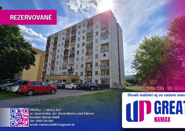 REZERVOVANÉ  - 1_izbový byt - Nové Mesto nad Váhom