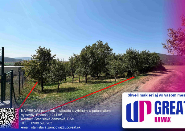 NA PREDAJ pozemok s výhľadmi a potenciálom, Bošáca (1241 m²)