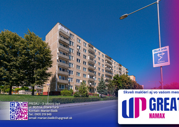 PREDAJ - 3-izbový byt s dvoma balkónmi v Starej Turej