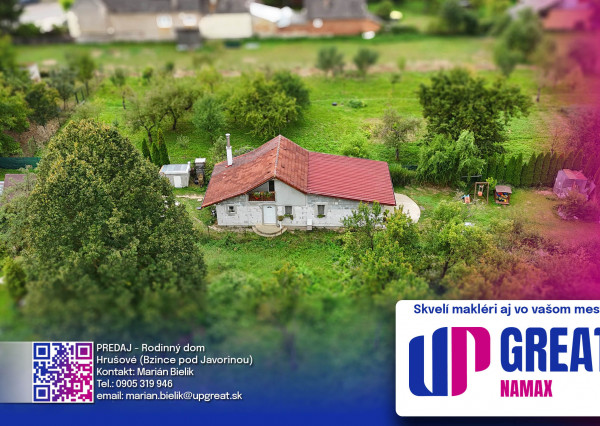 🏡 PREDAJ rodinného domu s veľkým pozemkom – Hrušové