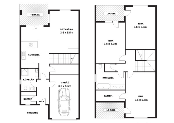 PREDAJ 4 izb rodinného domu s garážou, Tri Vody I., Malinovo