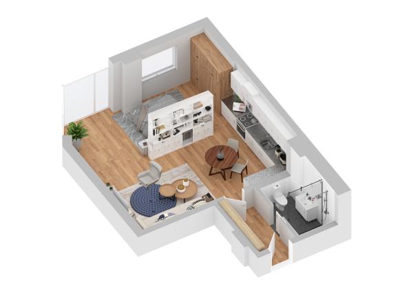 PREDAJ: 1-izbový apartmán 49 m² na začiatku Petržalky