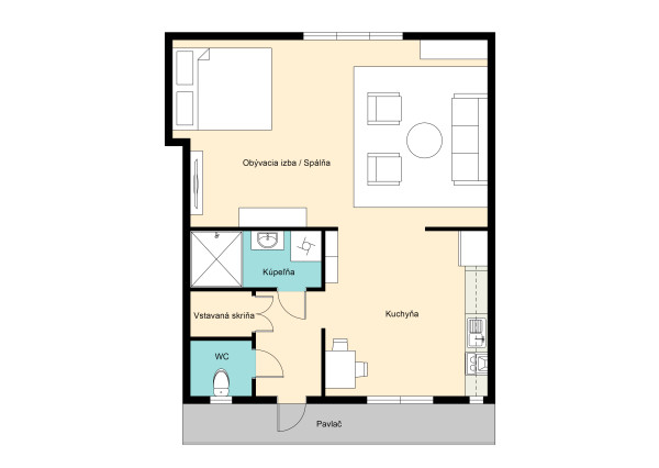 Na predaj priestranný 1-izbový byt po kompletnej rekonštrukcii na Vajnorskej ulici, Bratislava - Nové Mesto