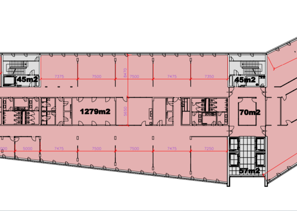 Kancelárske priestory na prenájom blízko centra spolu 1794m2