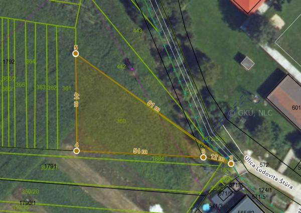 Stavebný pozemok na predaj – Ladce, ul. Ľ. Štúra