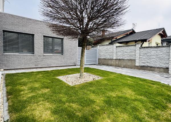 Moderný 5-izbový dom s bazénom a garážou.