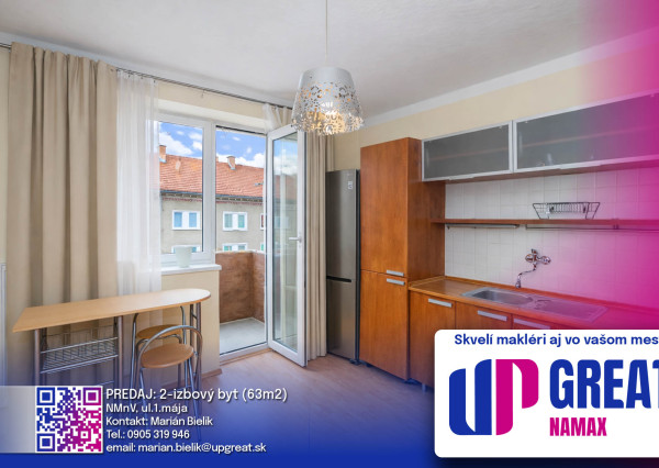 PREDAJ 2-IZBOVÝ BYT S BALKÓNOM V TEHLOVOM DOME – ul. 1. MÁJA