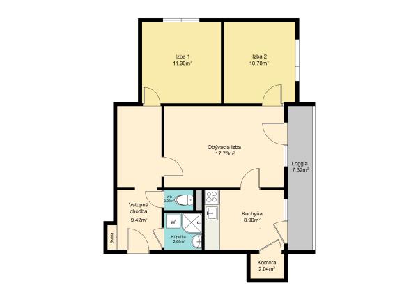 Na predaj praktický 3-izbový byt s loggiou v obľúbenej a tichej časti Karlovej Vsi na Púpavovej ulici