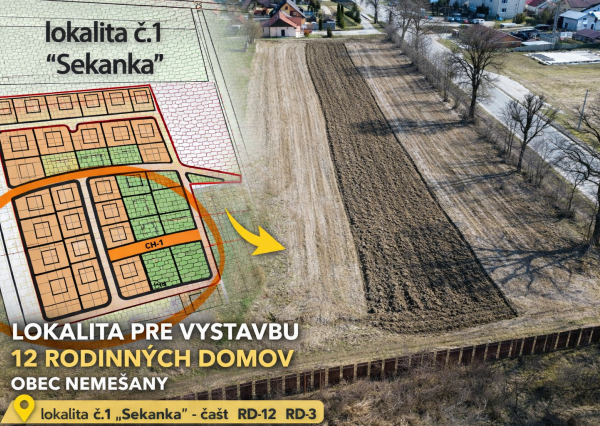 NEMEŠANY -investičný pozemok (1.188m2) na PREDAJ