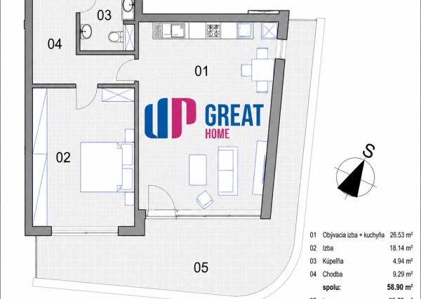 PRENÁJOM 2 izb. bytu, terasa, parking, Kazanská, Bratislava